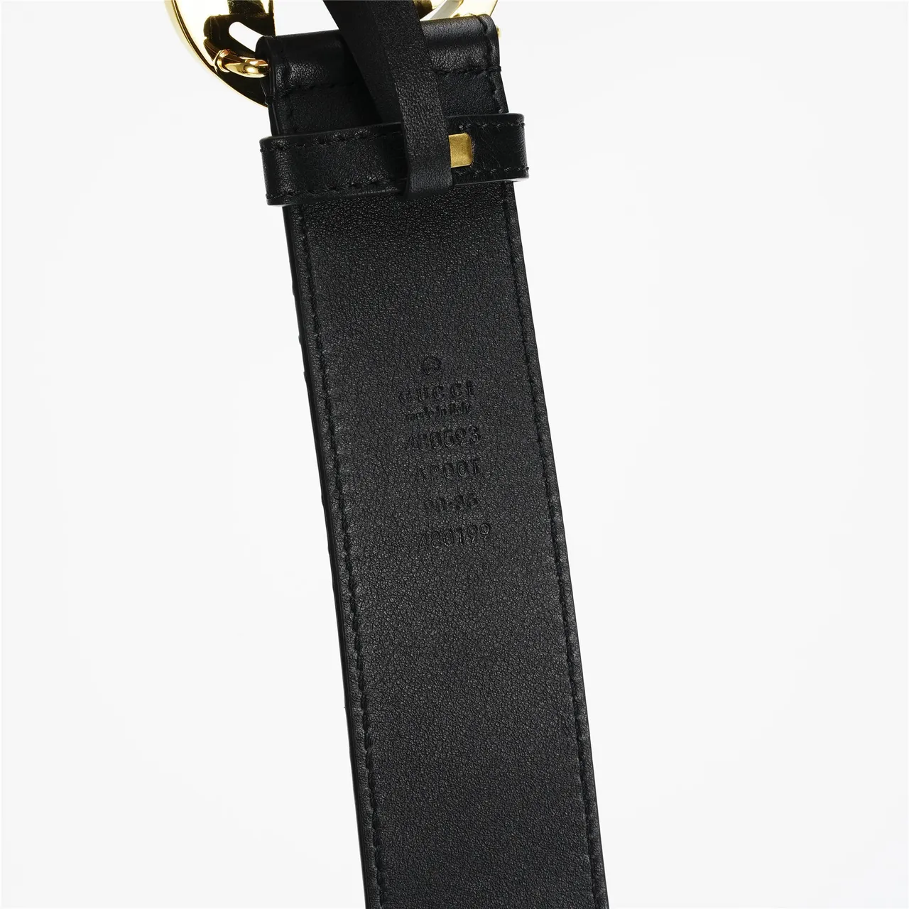 Gucci GG Marmont Noir Or embossé Monogram boucle G interlock Ceinture en cuir 7