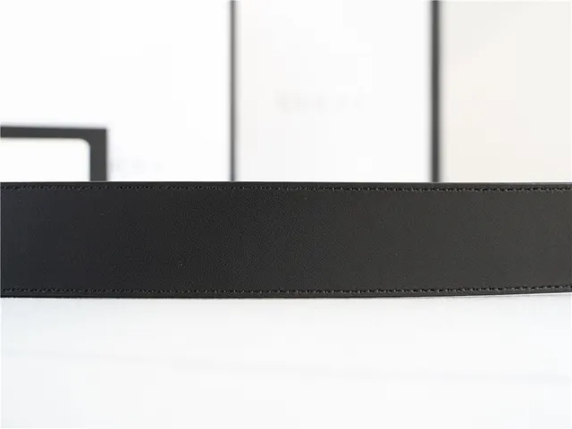Gucci GG Marmont Black Gold Interlocking G Buckle Smooth Leather Belt 5