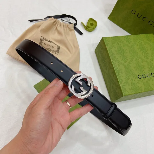 Gucci GG Marmont Black Leather Belt 2