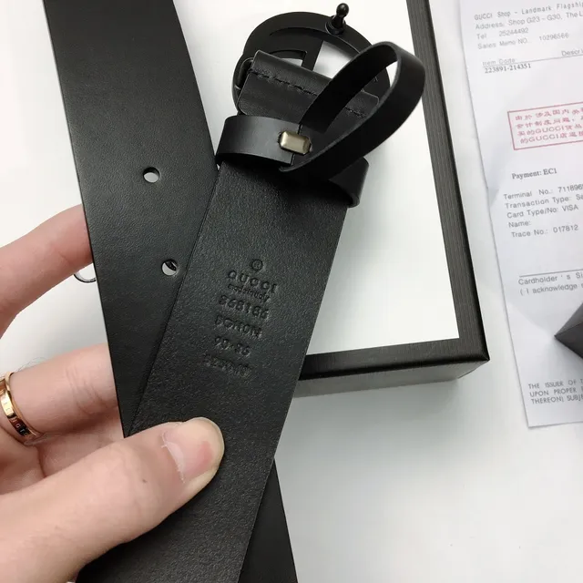 Gucci GG Marmont Black Leather Belt 7