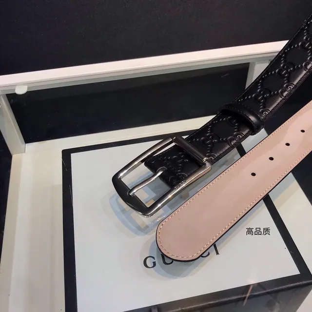 Gucci GG Marmont Embossed Black Leather Belt 4
