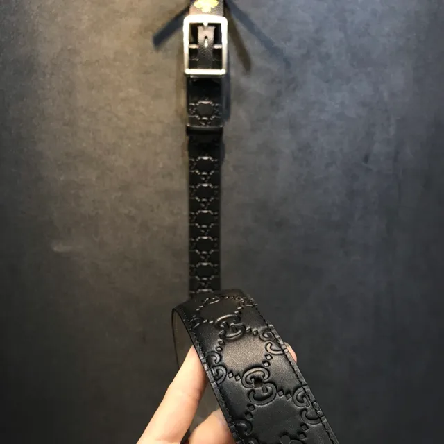 Gucci GG Marmont Embossed Black Leather Belt 6