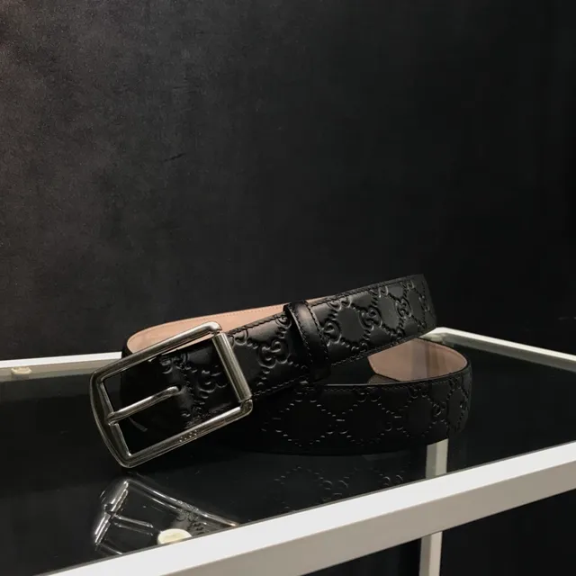 Gucci GG Marmont Embossed Black Leather Belt 8