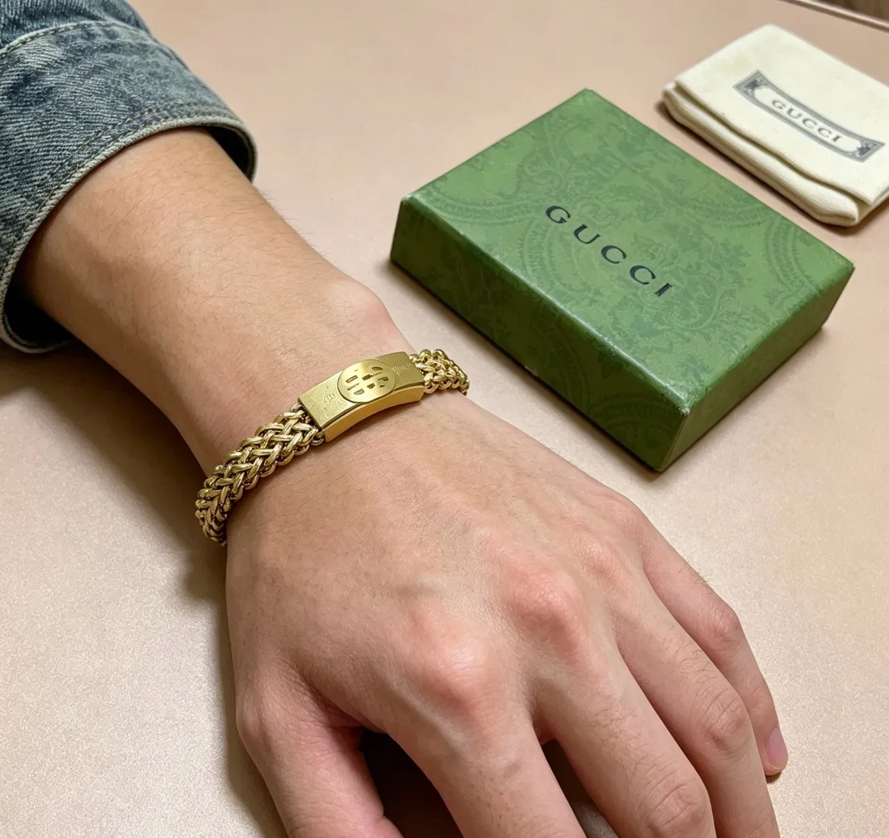 Gucci GG Marmont Gold-Tone Curb-Link Bracelet 2