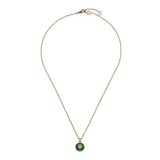 Gucci GG Marmont 绿色珐琅 interlocking G 项链