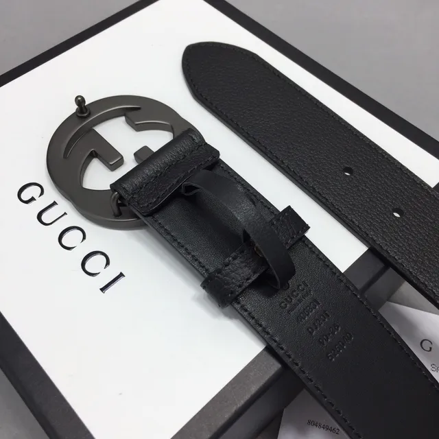 Gucci GG Marmont Interlocking G Black Leather Belt 8