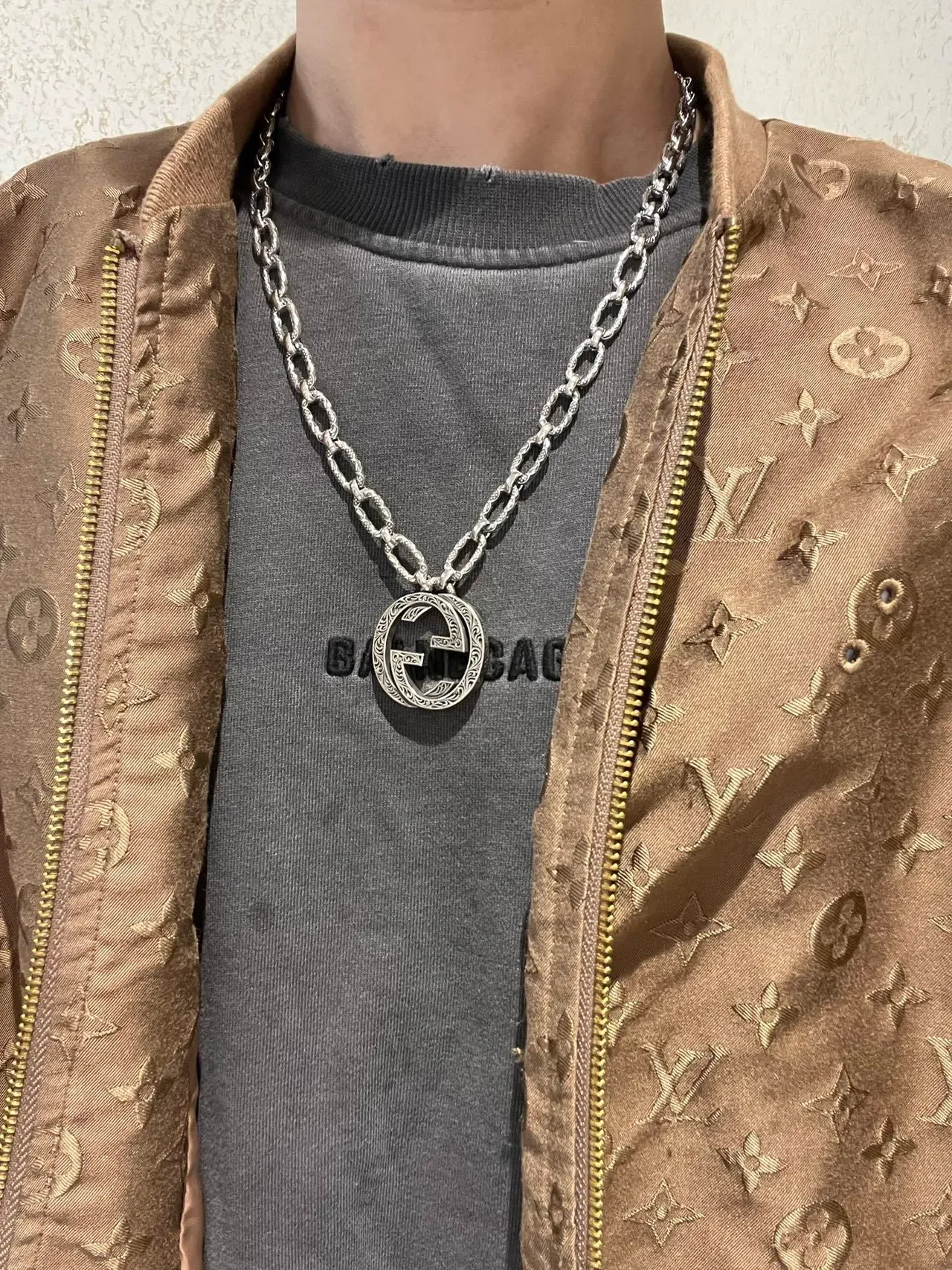 Gucci GG Marmont Interlocking G Filigree Pendant Necklace 2