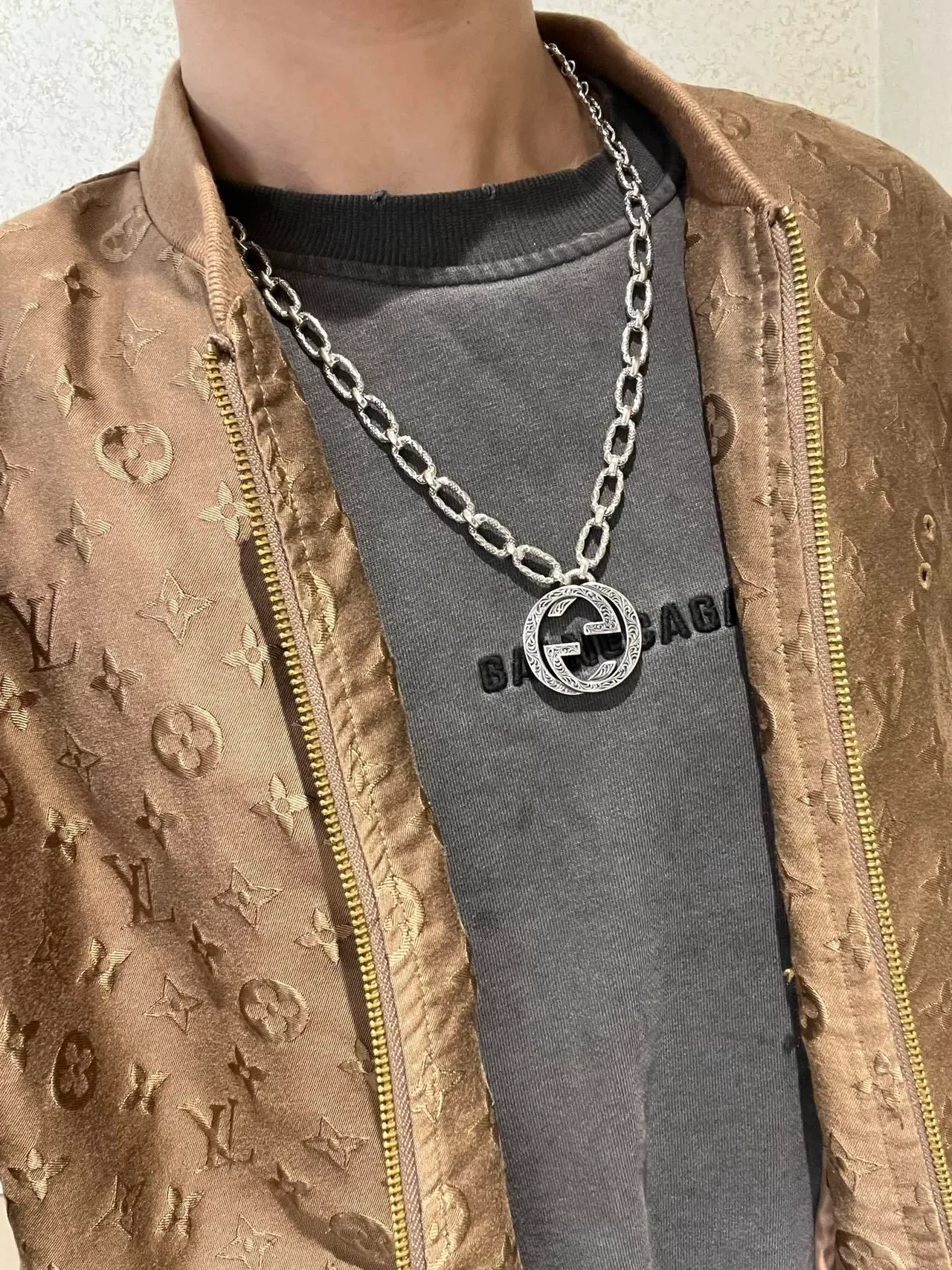 Gucci GG Marmont Interlocking G Filigree Pendant Necklace 5