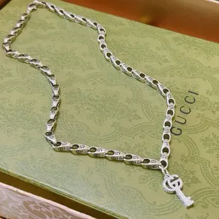 Gucci GG Marmont Interlocking G-Link Crystal Key Necklace