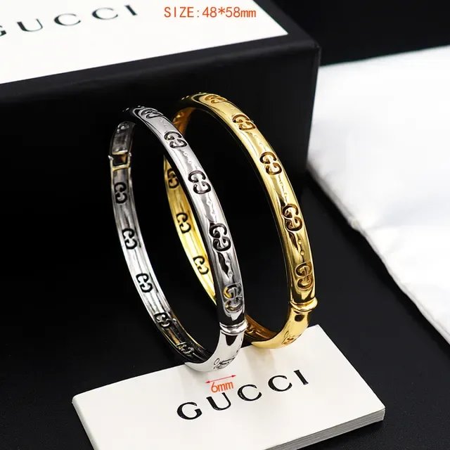 Gucci GG Marmont इंटरलॉकिंग G सिल्वर ब्रेसलेट 4