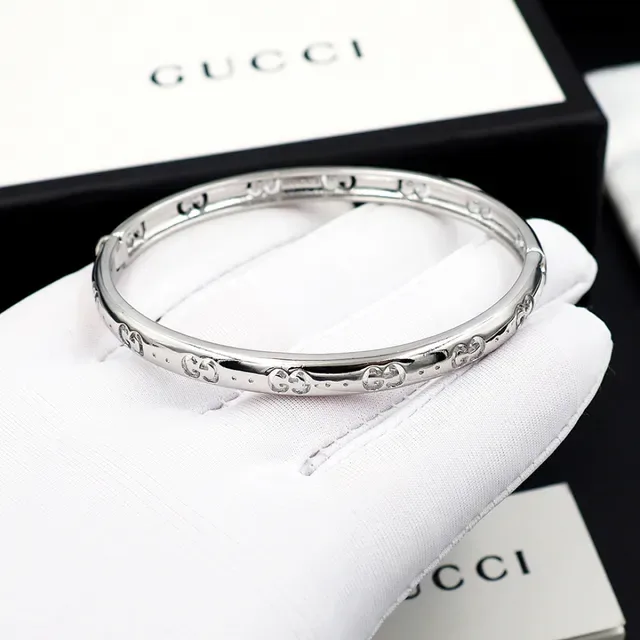 Gucci GG Marmont इंटरलॉकिंग G सिल्वर ब्रेसलेट 5