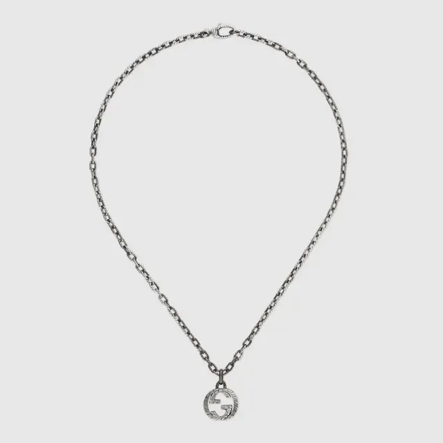 Gucci GG Marmont Interlocking G Silver Chain Necklace 7