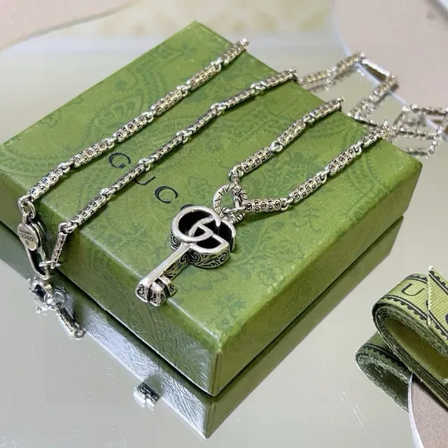 Gucci GG Marmont Key Pendant Silver-Tone Necklace 2