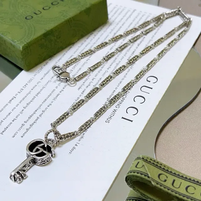 Gucci GG Marmont Key Pendant Silver-Tone Necklace 7
