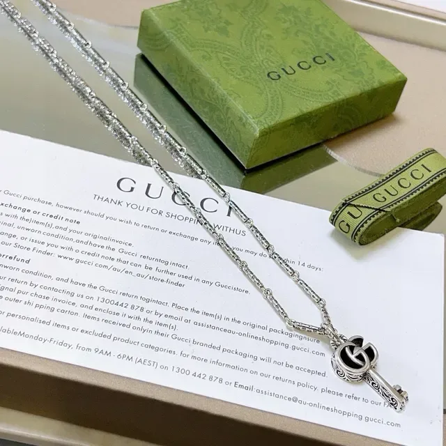 Gucci GG Marmont Key Pendant Silver-Tone Necklace 8
