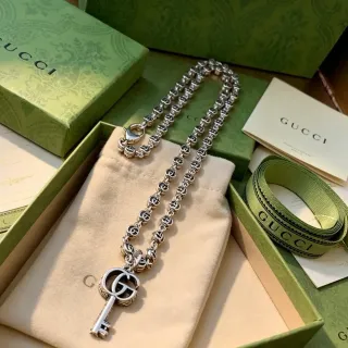 Gucci GG Marmont Key Pendant Silver-Tone Necklace