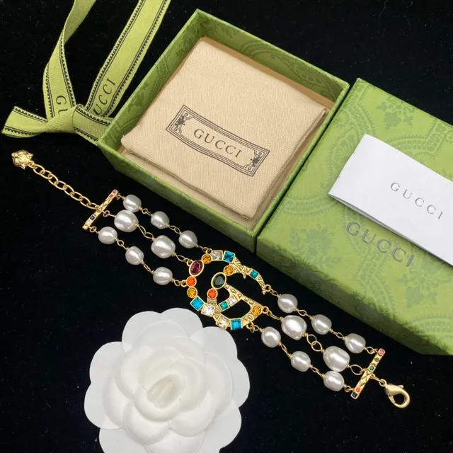 Gucci GG Marmont Bracelet Multicolore en Cristal et Perle 6