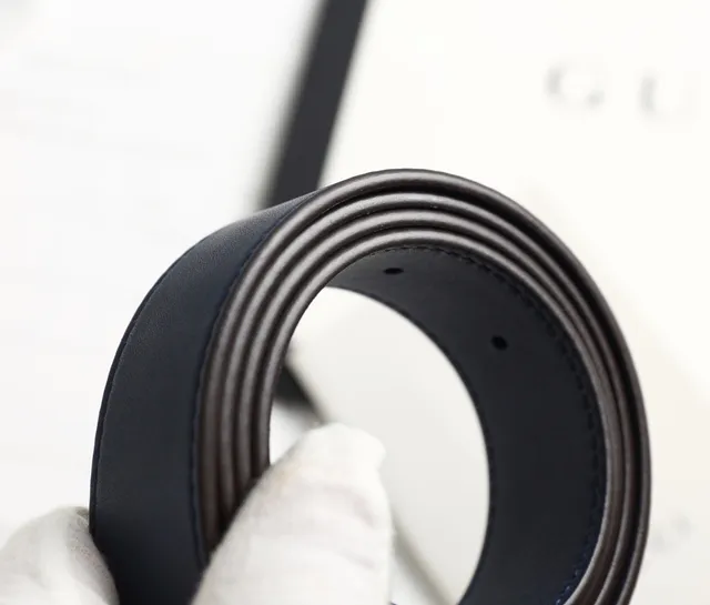 Gucci GG Marmont Ceinture en cuir bleu marine 7