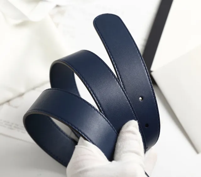 Gucci GG Marmont Ceinture en cuir bleu marine 8