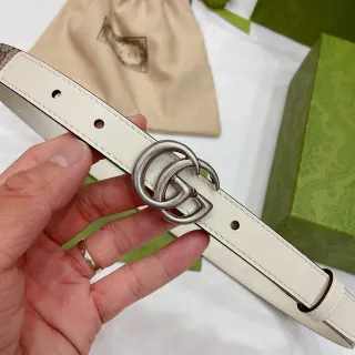 Gucci GG Marmont Off-White Leather Belt