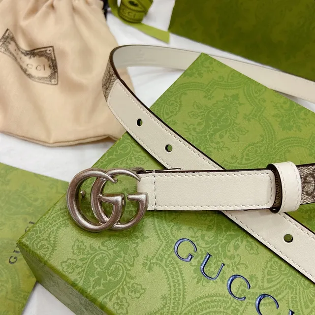 Gucci GG Marmont Off-White Leather Belt 4