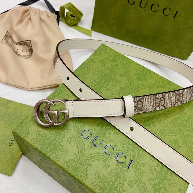 Gucci GG Marmont Off-White Leather Belt 5