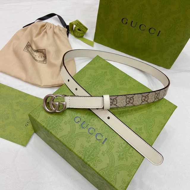 Gucci GG Marmont Off-White Leather Belt 7