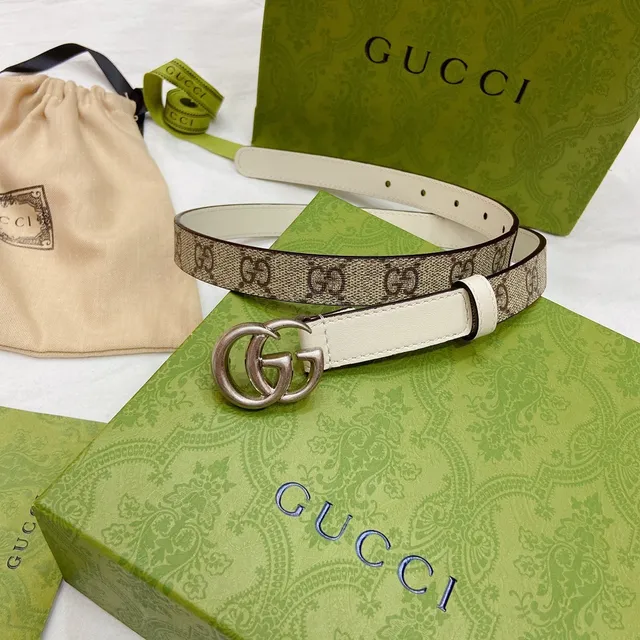 Gucci GG Marmont Off-White Leather Belt 8