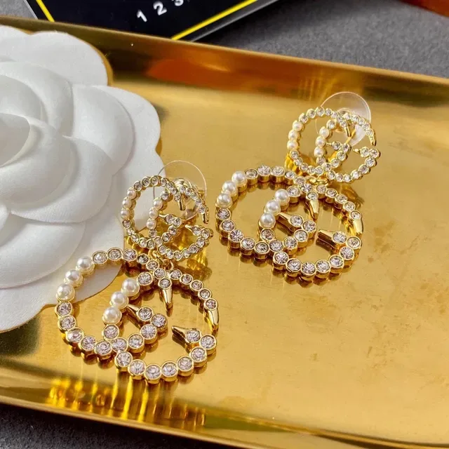 Gucci GG Marmont Pearl and Crystal Drop Earrings 4