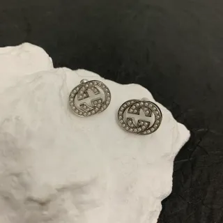 Gucci GG Marmont Pearl-Encrusted Interlocking G Stud Earrings