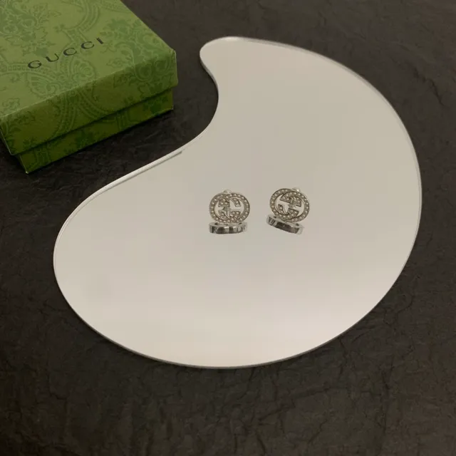 Gucci GG Marmont Pearl-Encrusted Interlocking G Stud Earrings 4