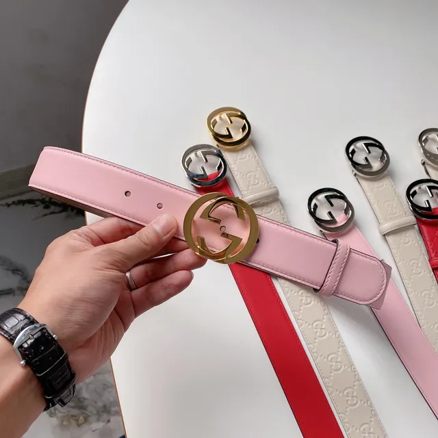 Gucci GG Marmont Pink Leather Belt 17