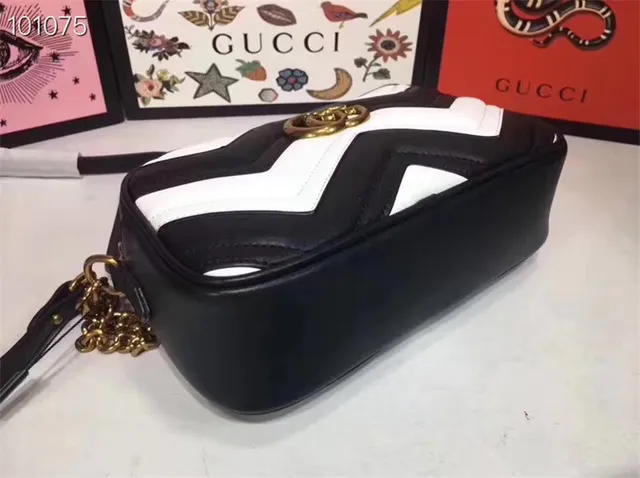 Gucci GG Marmont Quilted Chevron Dusty Pink Chain Bag 4