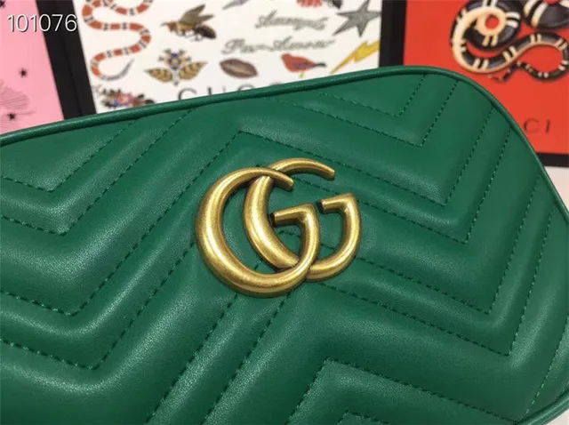 Gucci GG Marmont Quilted Chevron Dusty Pink Chain Bag 12