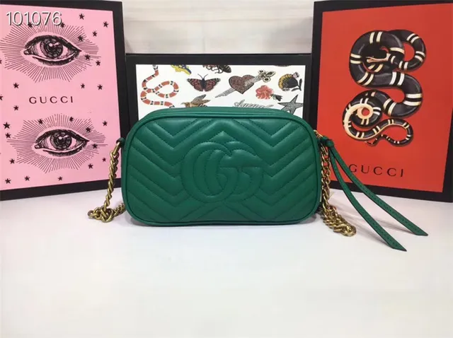 Gucci GG Marmont Quilted Chevron Dusty Pink Chain Bag 13