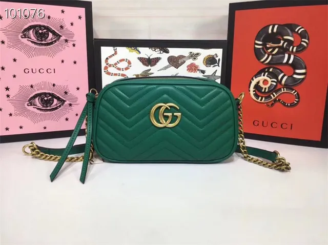 Gucci GG Marmont Quilted Chevron Dusty Pink Chain Bag 15