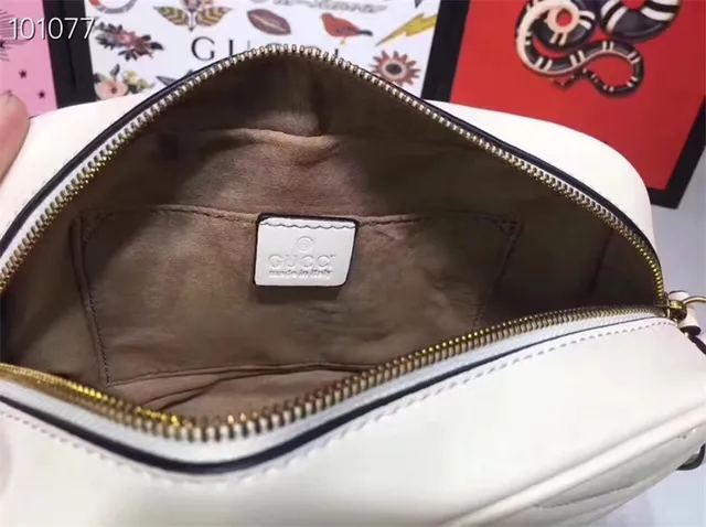 Gucci GG Marmont Quilted Chevron Dusty Pink Chain Bag 17