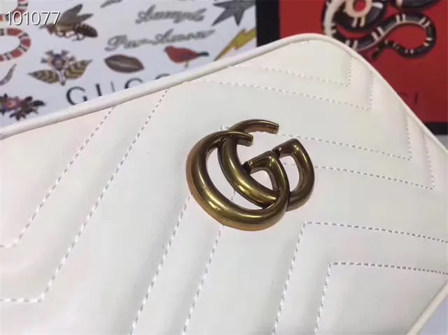 Gucci GG Marmont Quilted Chevron Dusty Pink Chain Bag 18