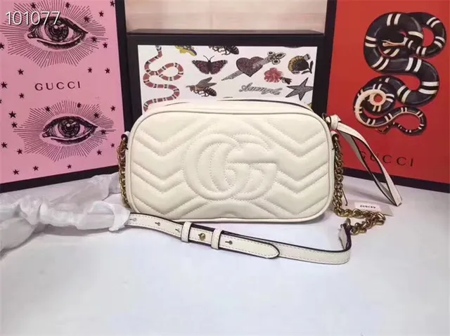 Gucci GG Marmont Quilted Chevron Dusty Pink Chain Bag 22