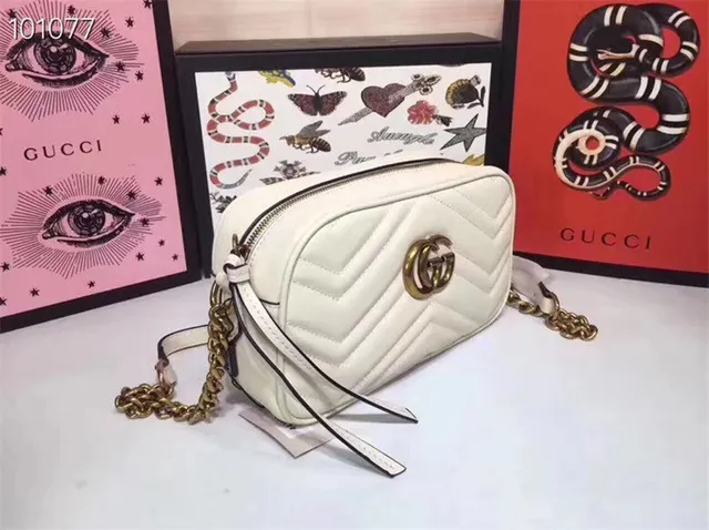 Gucci GG Marmont Quilted Chevron Dusty Pink Chain Bag 23