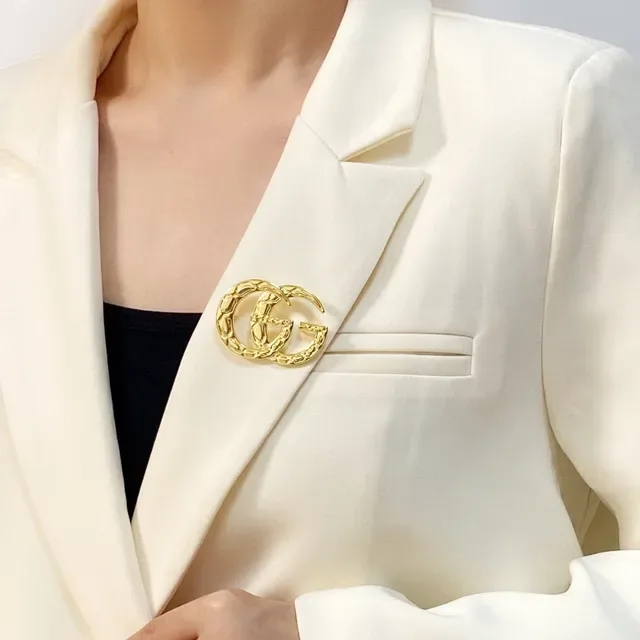 Broche Gucci GG Marmont Matelassée Dorée Interlocking G 8