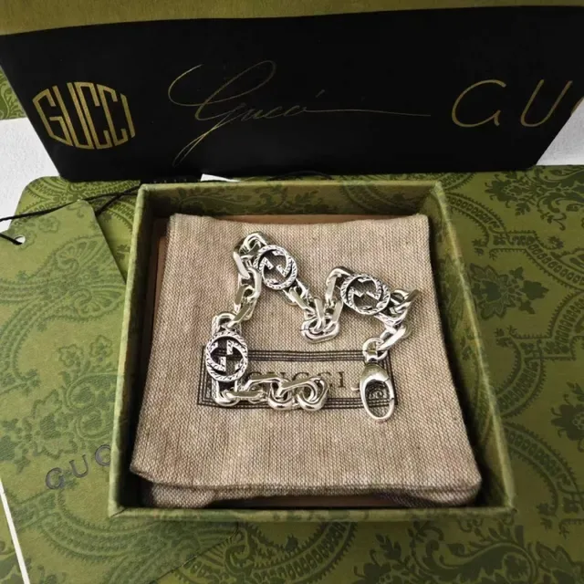 Gucci GG Marmont Silver Chunky Chain Interlocking G Motifs Bracelet 2