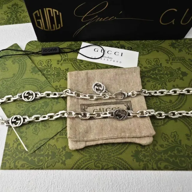 Gucci GG Marmont Silver Chunky Chain Interlocking G Motifs Bracelet 3