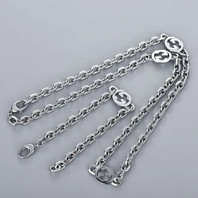 Gucci GG Marmont Silver-Tone Oval Link Bracelet 2