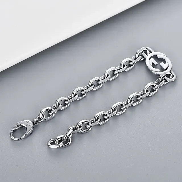 Gucci GG Marmont Silver-Tone Oval Link Bracelet 5