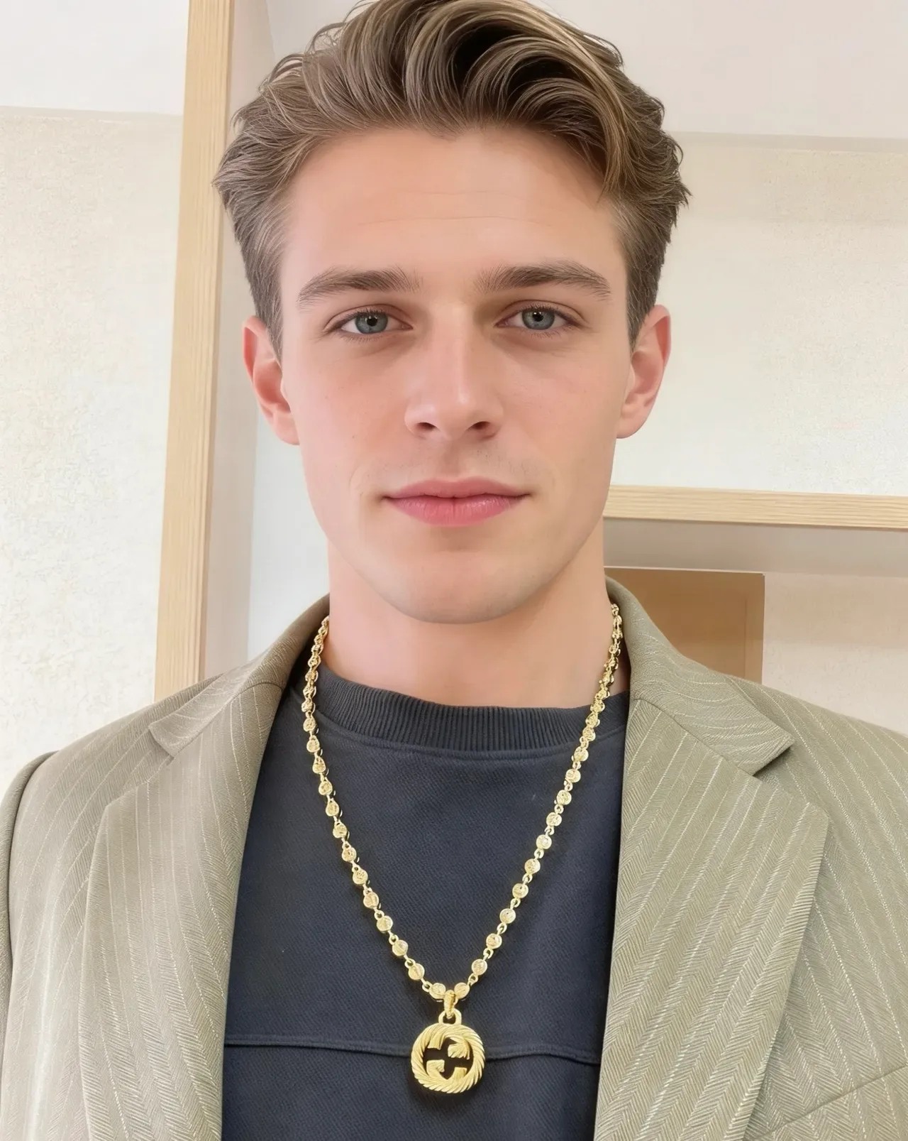 Colar Gucci GG Marmont Elos de corda retorcida de tom dourado 2