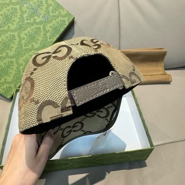 Gucci GG Supreme Beige Black Monogram Six-Panel Construction Baseball Cap 7