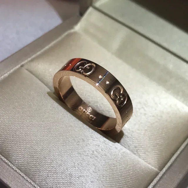 Gucci Gold Silver Interlocking G Logo Dot-Accented Band Ring 4