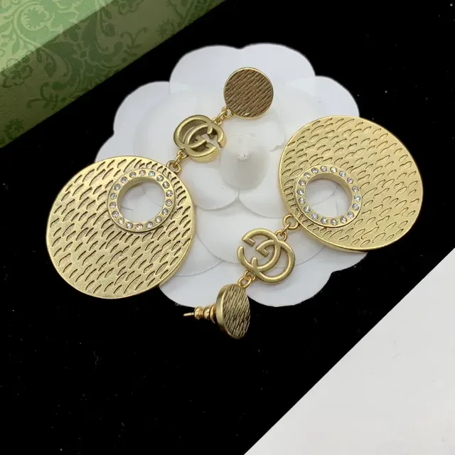 Gucci Gold Silver Textured Disc Earrings 2
