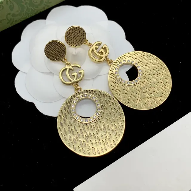 Gucci Gold Silver Textured Disc Earrings 5